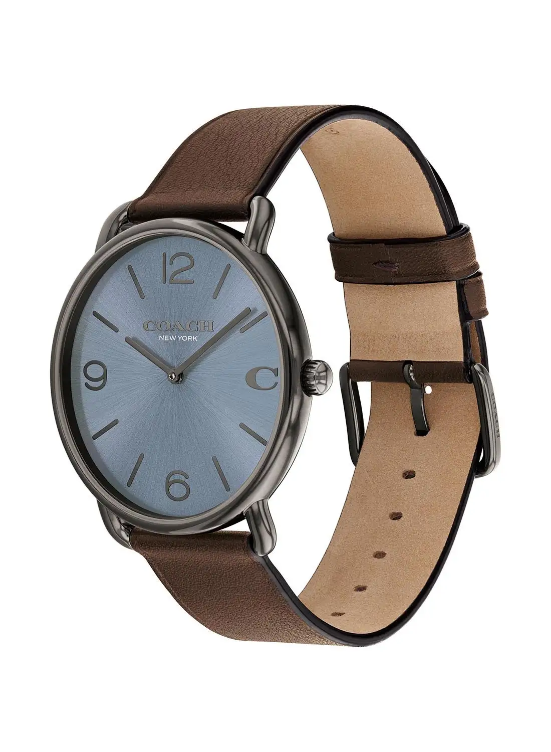 COACH Men's Analog Round Shape Leather Wrist Watch 14602647 - 41 Mm