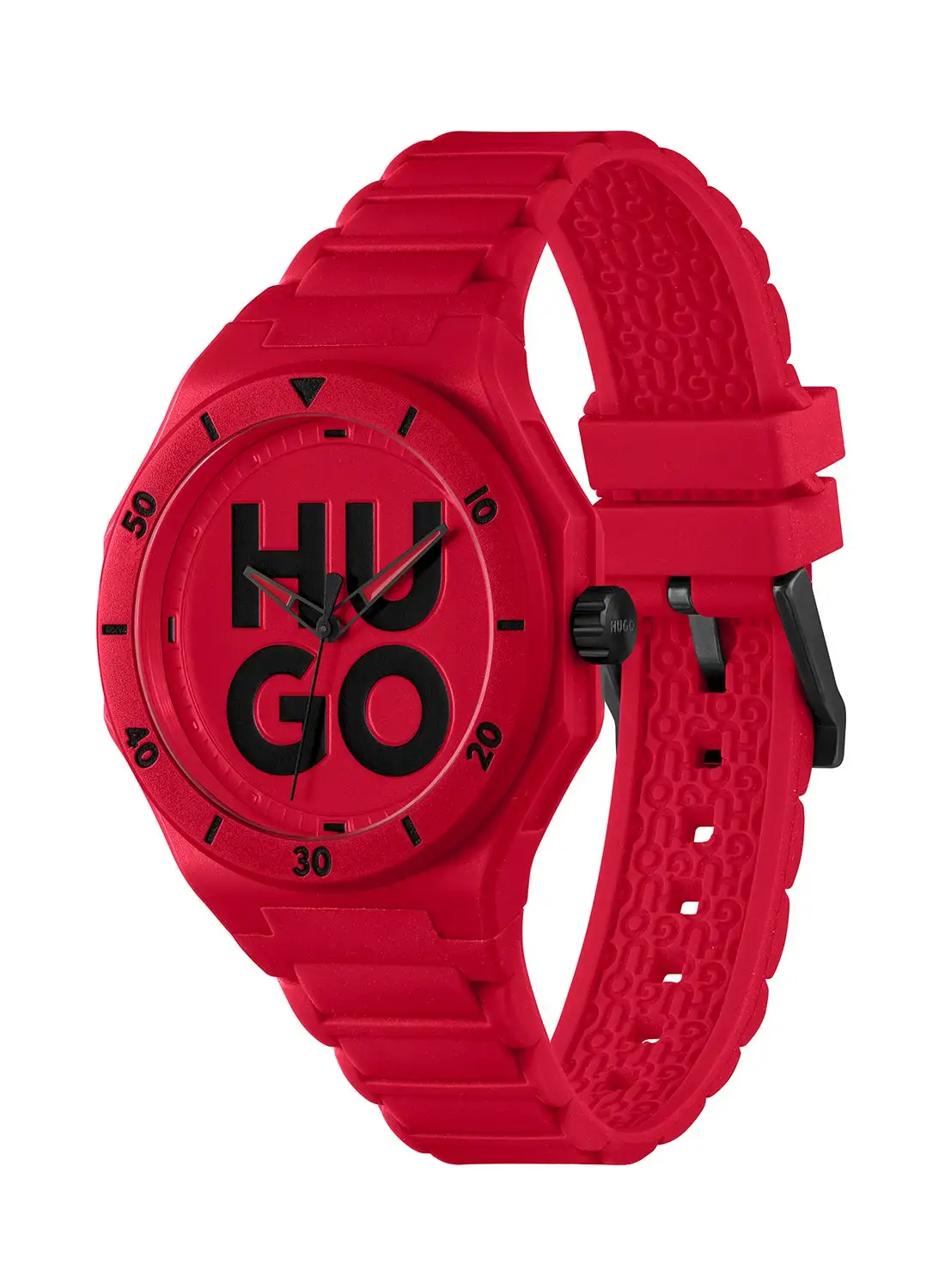 HUGO BOSS Men's Analog Round Shape Silicone Wrist Watch 1530328 - 42 Mm