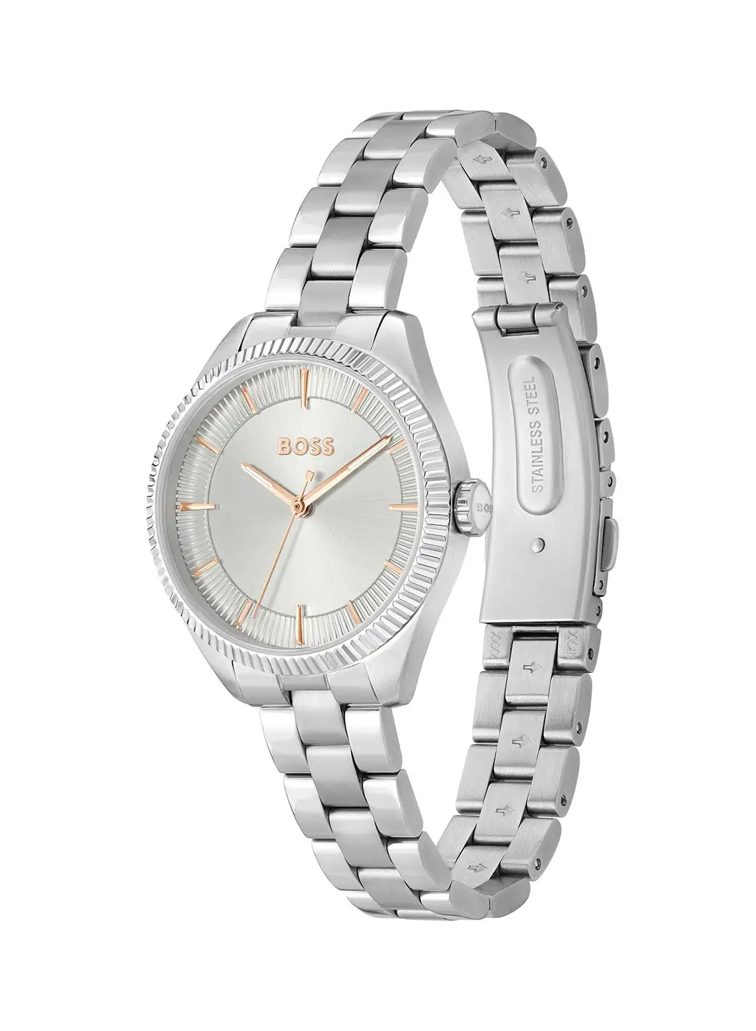 HUGO BOSS Women's Analog Round Shape Stainless Steel Wrist Watch 1502726 - 32 Mm