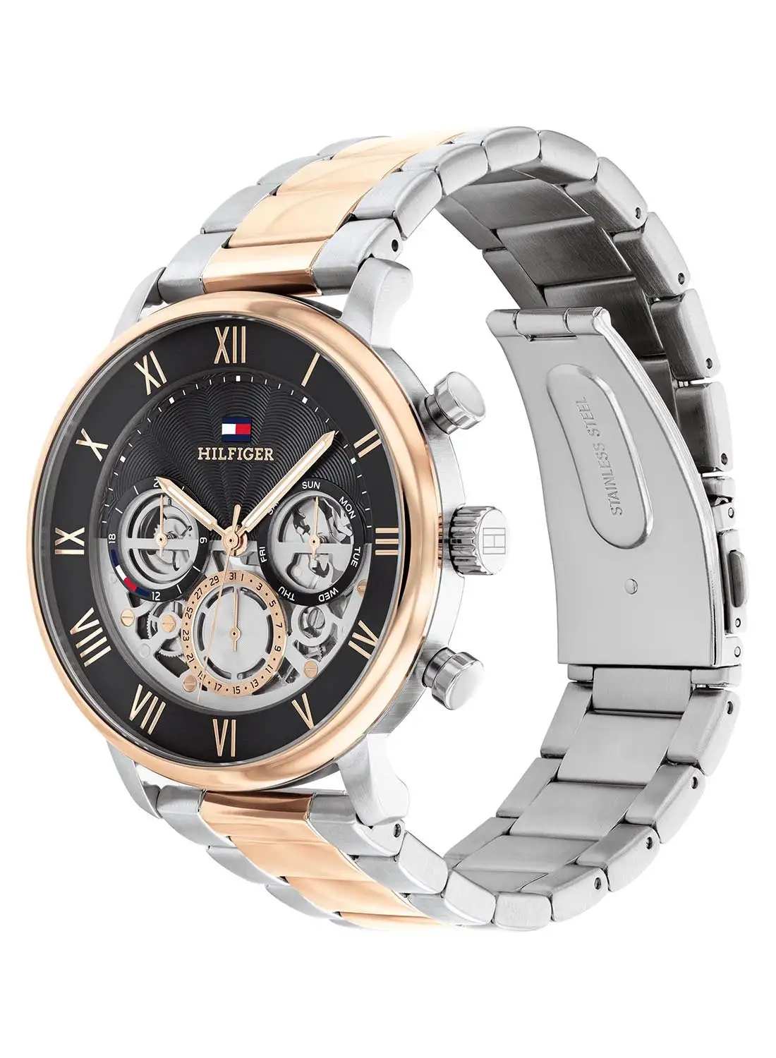 TOMMY HILFIGER Men's Analog Round Shape Stainless Steel Wrist Watch 1710570 - 44 Mm