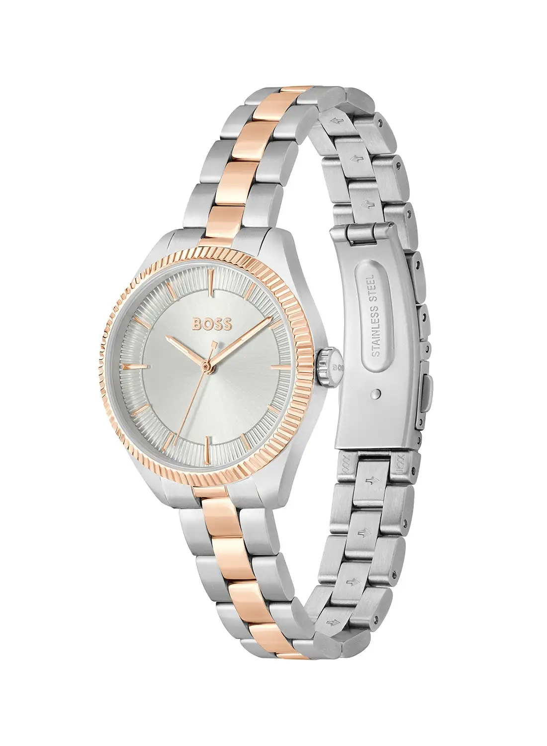 HUGO BOSS Women's Analog Round Shape Stainless Steel Wrist Watch 1502727 - 32 Mm