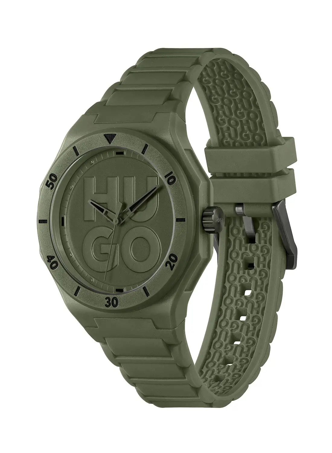 HUGO BOSS Men's Analog Round Shape Silicone Wrist Watch 1530327 - 42 Mm