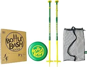 Bottle Bash Outdoor Flying Disc Game Set – Disc Toss Game for Family, Adult & Kids, Backyard and Beach Game - Frisbee Target Lawn Game with Poles & Bottles (Beersbee & Polish Horseshoes)