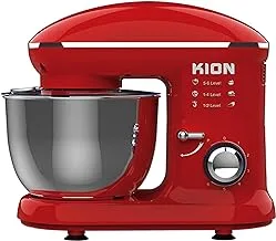 KION | Stand mixer | SUS bowl with lid in Red | 5L | 220-240V, 50/60HZ, 1100W | Egg white separator | Diecast dough hook with non-stick coating | POM beater, SUS whisk | BS plug