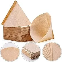 SHOWAY 100Pieces Coffee Filter Paper, Disposable V60 Cone Brown Paper, Barista Tools Home Coffee Maker Coffee Filters for Pour Over Coffee 1-4Cups