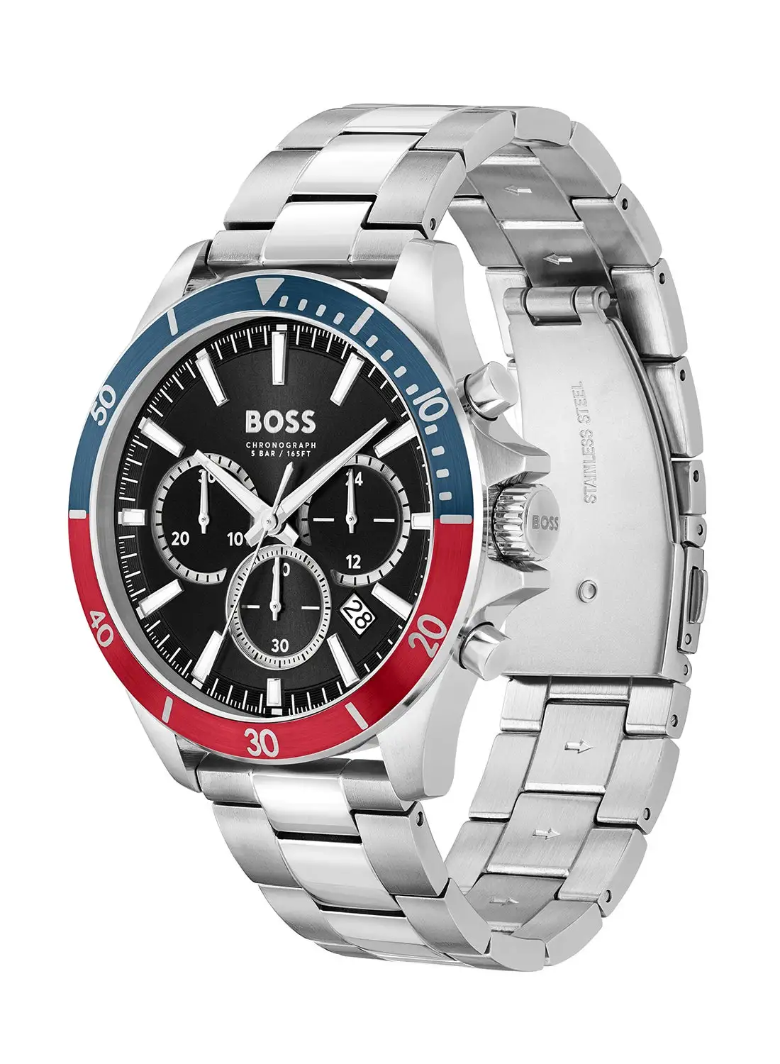 HUGO BOSS Men's Chronograph Round Shape Stainless Steel Wrist Watch 1514108 - 45 Mm