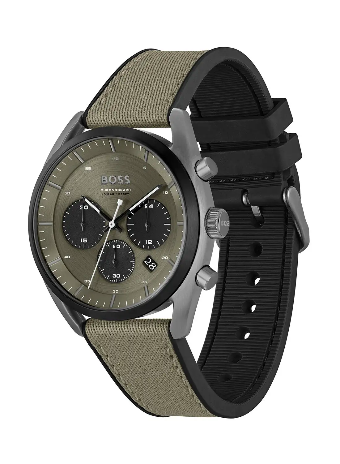 HUGO BOSS Men's Chronograph Round Shape Silicone Wrist Watch 1514092 - 44 Mm