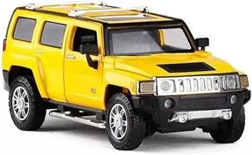 MSZ – Hummer H3 - Yellow | Die-Cast Replica, Ultimate Collector's Item, SUV Cars | Toy Vehicles, Metal Toy Car Model - Pull Back Collection | Size - 1:32, For Kids 3+