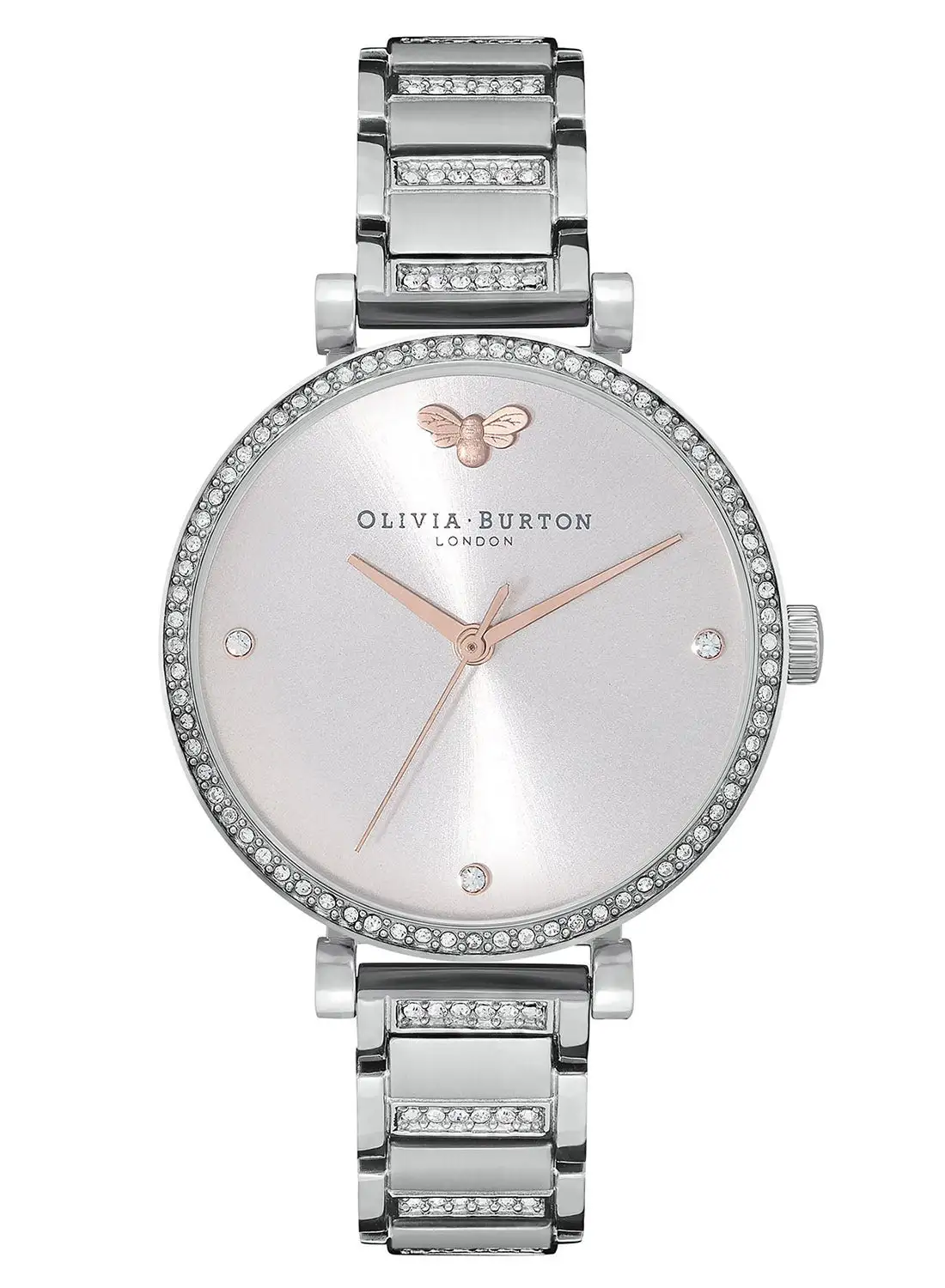 أوليفيا بيرتون ساعة يد ستانلس ستيل أنالوج دائرية الشكل للنساء 24000001 - 32 ملم