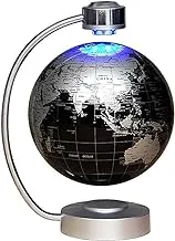 الكرة الأرضية العائمة المغناطيسية NHSUNRAY مقاس 8 بوصات كرة دوارة LED مضيئة لخريطة العالم لسطح المكتب والمكتب وديكور المنزل (أسود)