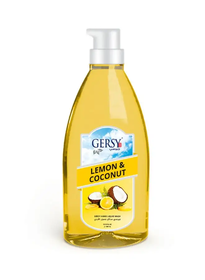 Gersy Lemon And Coconut Liquid Hand Wash Yellow 400ml