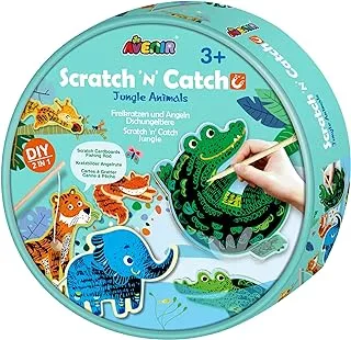 اصنع لعبة الصيد الخاصة بي | حيوان الغابة | لعبة صيد السمك التقليدية مع فن الخدش | للأطفال من سن 3 سنوات فما فوق