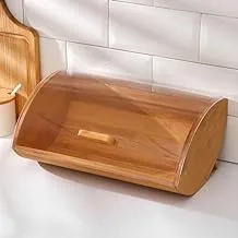 صندوق تخزين خشبي من الخيزران الفاخر مع غطاء شفاف من الأكريليك عالي الجودة