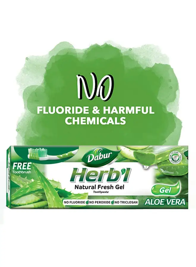 Dabur Herbal Aloe Vera Toothpaste 150g +Toothbrush Free