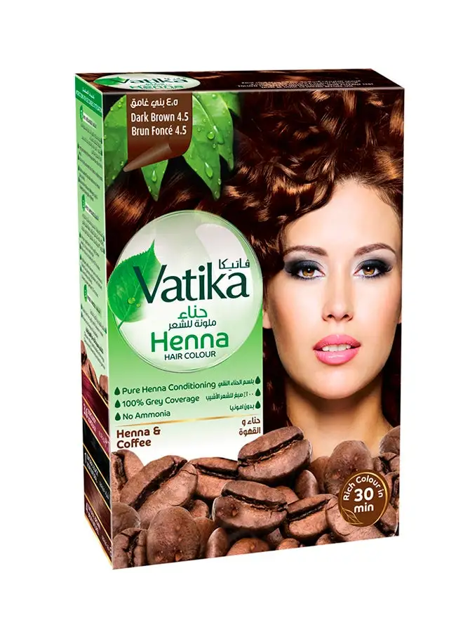 Vatika Naturals Henna Hair Colour For Healthy And Nourished Hair 4.5 Dark Brown 60grams