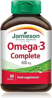 جاميسون فيتامينات أوميجا 3 كاملة 600 مجم، 80 كبسولة هلامية