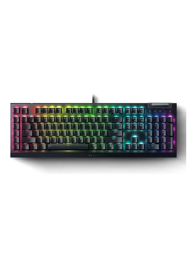 RAZER Razer BlackWidow V4 X - Mechanical Gaming Keyboard, Arabic Layout, Green Switches Tactile & Clicky, 6 Dedicated Macro Keys, Chroma RGB, Doubleshot ABS Keycaps - Black