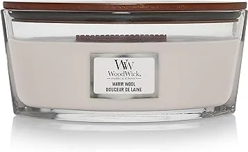 Woodwick Ellipse Scented Candle with Crackling Wick | Warm Wool | Up to 50 Hours Burn Time Paraffin, Warm Wool
