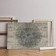 لوحة فنية جدارية من القماش مطبوعة بخطوط هندسية تجريدية من معرض هوم جاليري، مقاس 90 × 60 سم