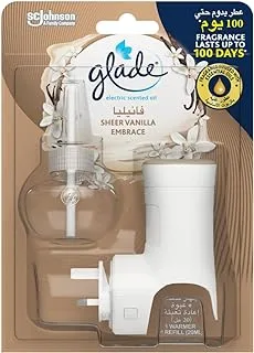 Glade Electric Scented Oil Warmer Plug In, Air Freshener, Sheer Vanilla Embrace, 20 milliliters