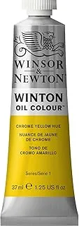 أنبوب Winsor & Newton Winton Oil Colour Chrome Yellow Hue 37 مل مع تناسق متساوي، لا يبهت، تغطية عالية، غني بالأصباغ الملونة