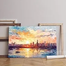 home gallery large city style impressionism painting Printed Canvas wall art 90x60 cm
