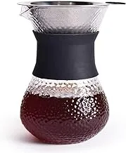 Glass Borosilicate Heat Resistant Drip Coffee Pot with Stainless Steel Filter | Coffee Maker | Chemex Design Espresso Coffee Pot (200ml)