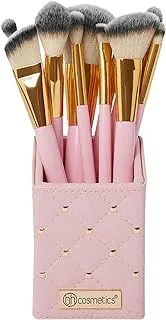 12 Piece Brush Set Pink Studded Elegance Pink