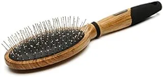Cecilia Large Oval Hair Brush With Iron Hair And Wooden Design Brown/Black