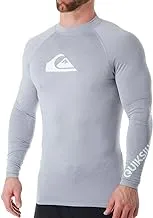 Quiksilver Men's Standard All Time Ls Long Sleeve Rashguard Surf Shirt, Black White, One Size