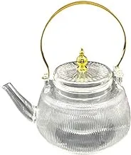 Elegant Borosilicate Glass Teapot Heat Resistant with Stainless Steel Handle and Removable Glass Infuser | Glass Teapot | Glass Teapot for Tea and Herbal Drinks (800ml)