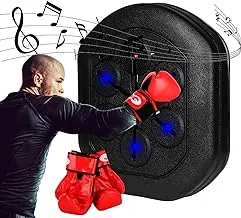 آلة ملاكمة موسيقية ذكية AA-SS مع قفازات ملاكمة، أهداف حائط رد فعل ملاكمة متعددة الأهداف الموسيقية، تصل إلى الهدف وفقًا للموسيقى والإضاءة