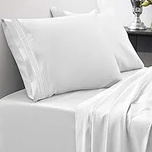 King Size Sheets - Breathable Luxury Bed Sheets with Full Elastic & Secure Corner Straps Built In - 1800 Supreme Collection Extra Soft Deep Pocket Bedding Set, Sheet Set, King, White