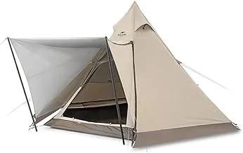 Naturehike Hexagon Ranch Pyramid Tent with Snow Skirt for 3-4 Person Quicksand, Gold