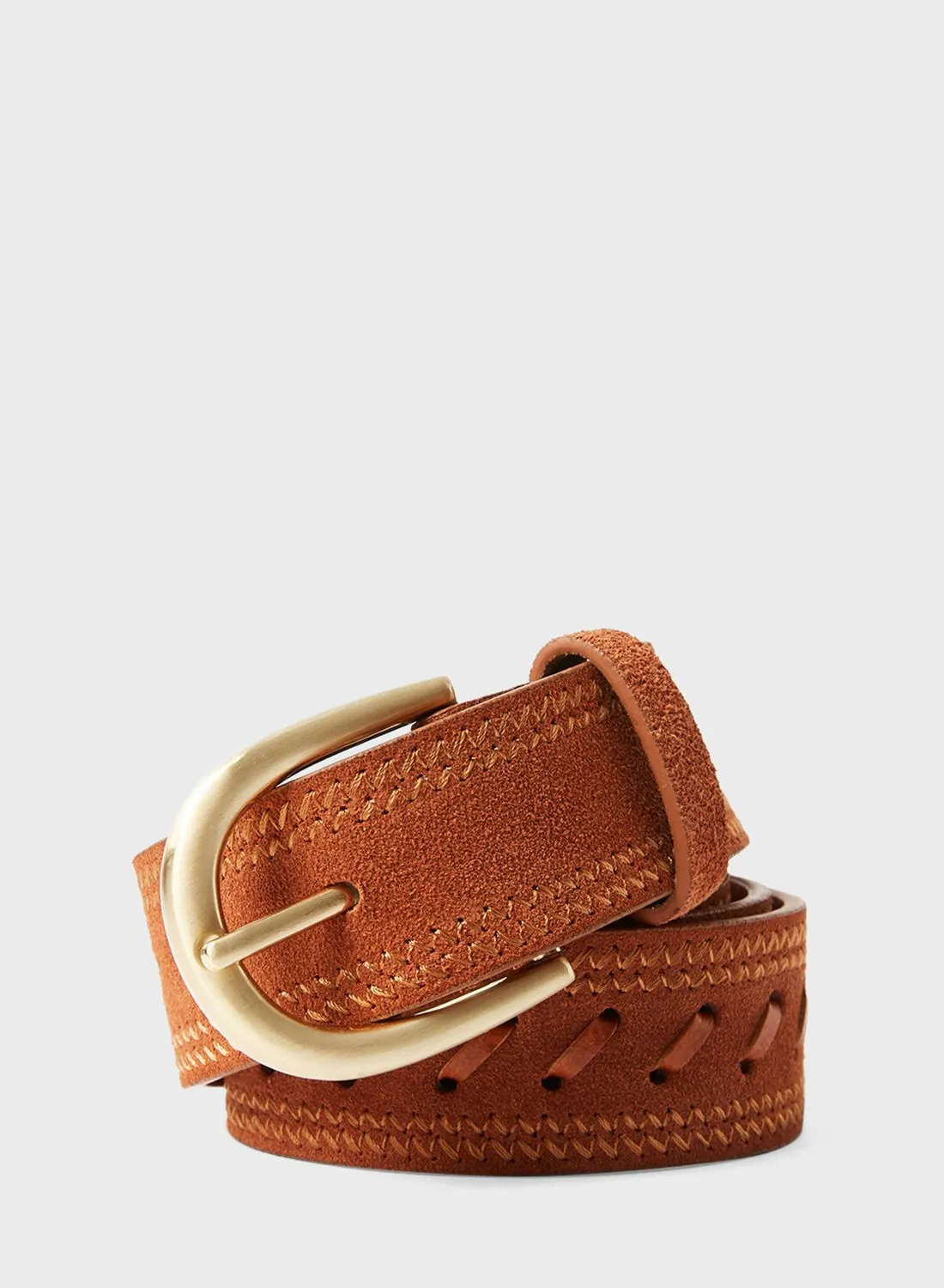 MANGO Leather Belt