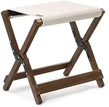 مقعد خشبي مستطيل قابل للطي للاستخدام الخارجي من Naturehike، بني فاتح/أبيض