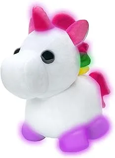 Adopt Me! AME0011 Neon Unicorn Plush-Soft and Cuddly-Three Light-Up Modes-Directly from The #1 Game-Toys for Kids-Ages 6+, Black