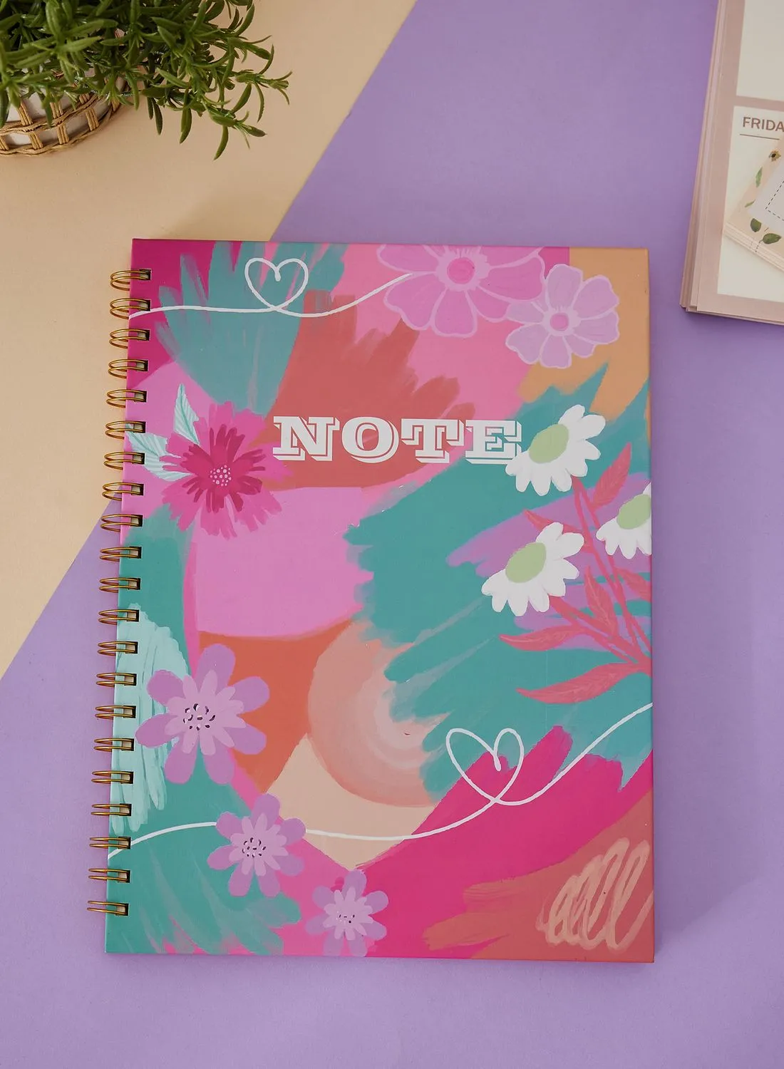 AURORA A4 Pink Abstract Notebook