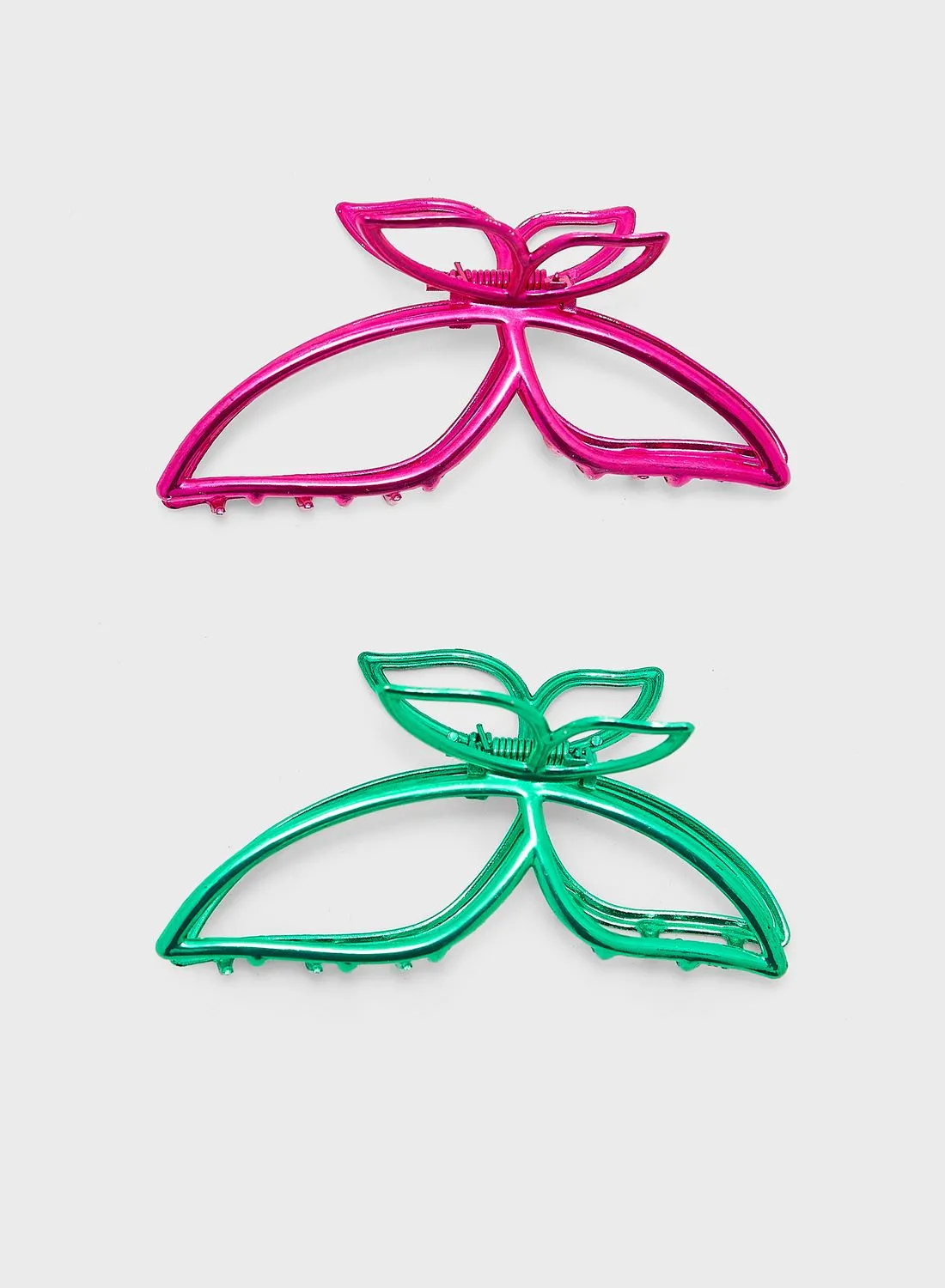 Ginger 2 Pack Butterfly Metallic Hairclaw Clip