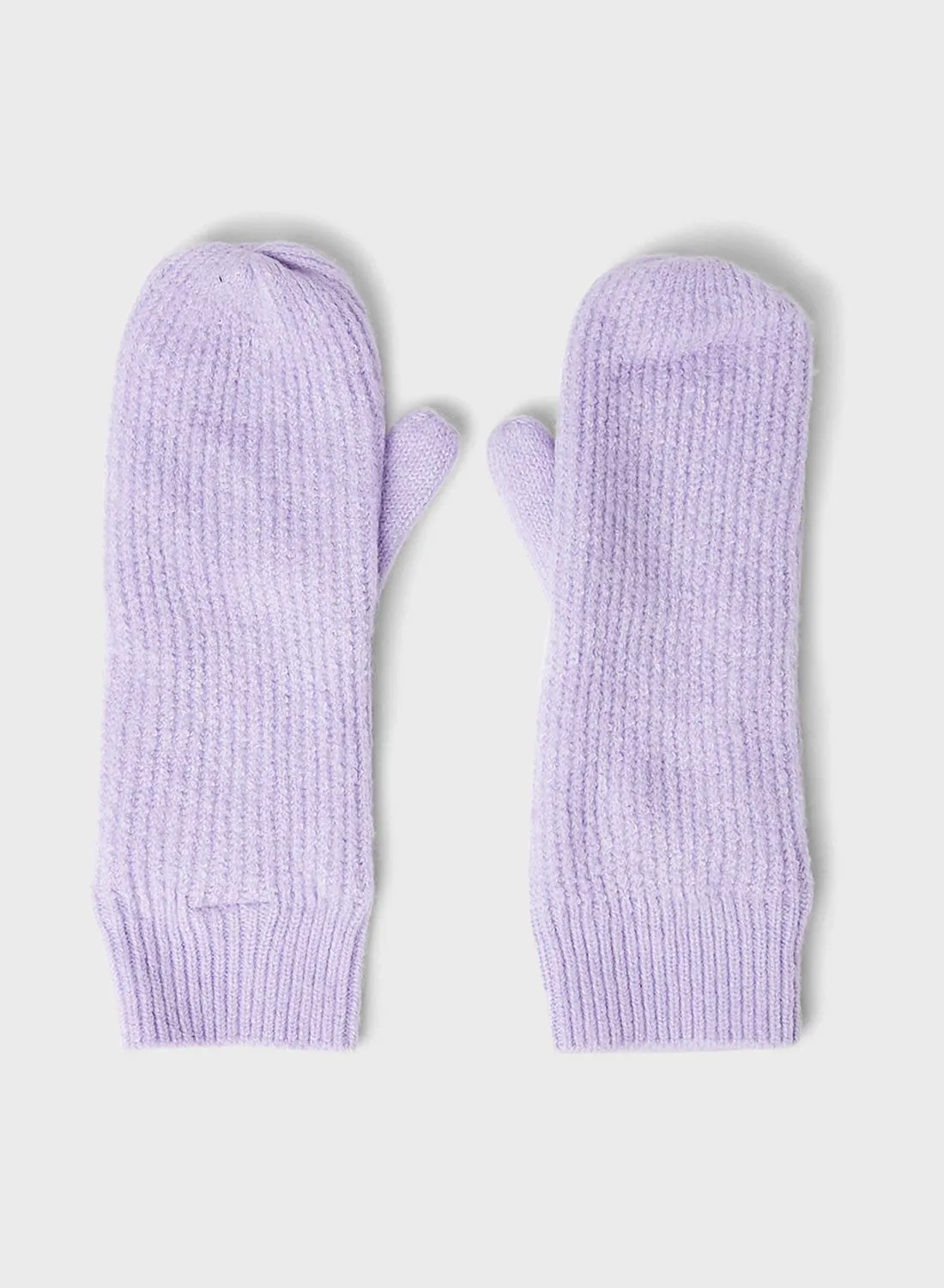 PIECES Ribbed Knit Mittens