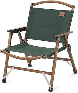 Naturehike Outdoor Folding Wooden Chair Walnut-Forest Green