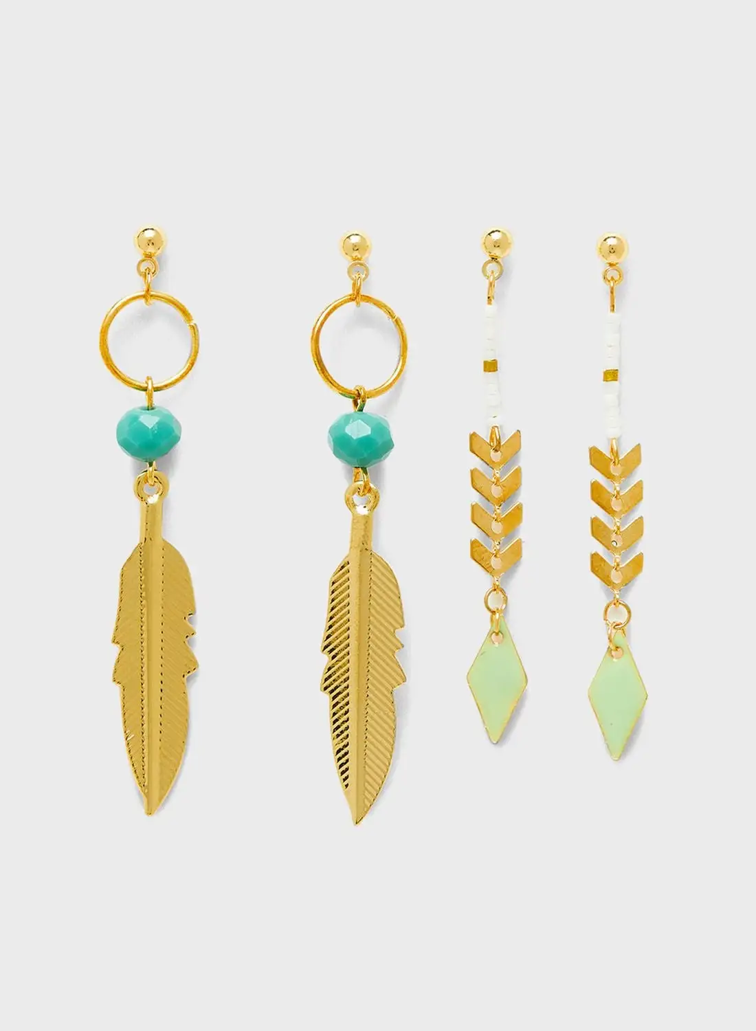 ONLY Feather Dangle Earrings (Set Of 2)
