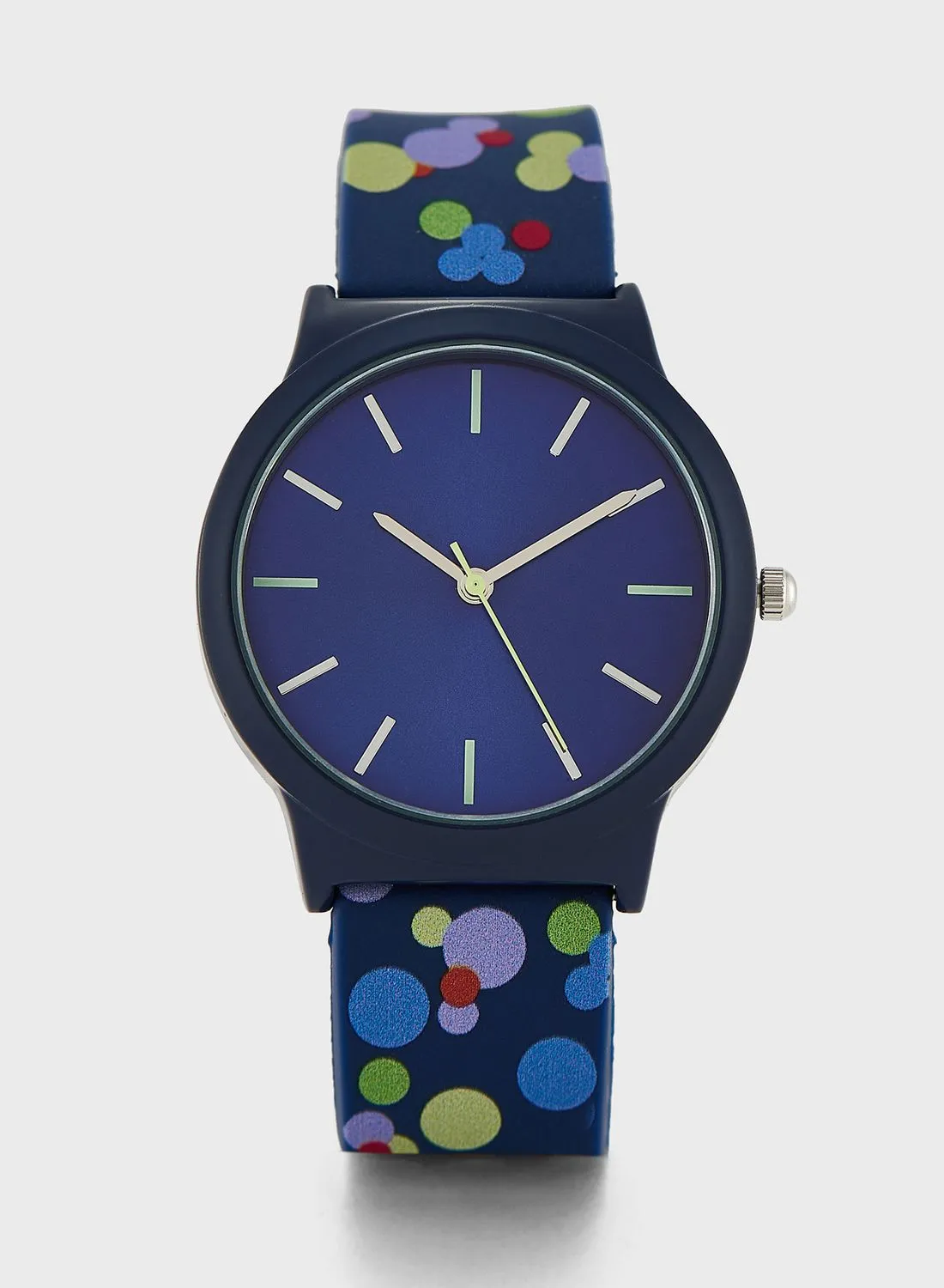 Ginger Confetti Print Silicon Strap Analogue Watch