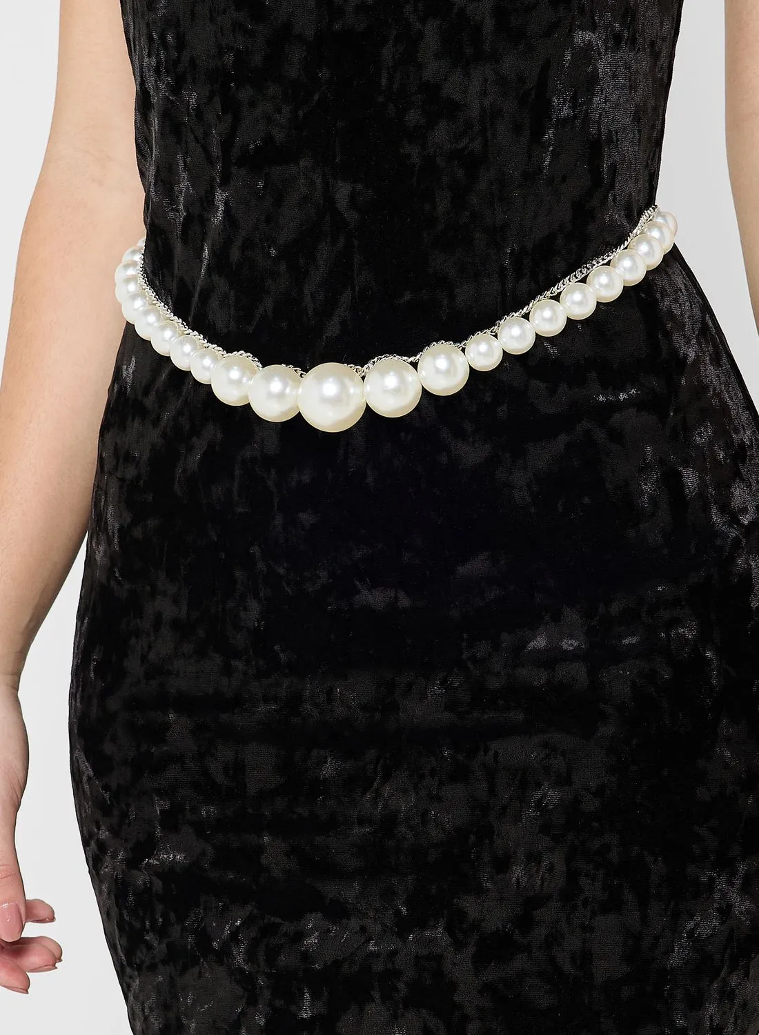 Ella Limited Edition Pearl Detail Chain Waist Belt
