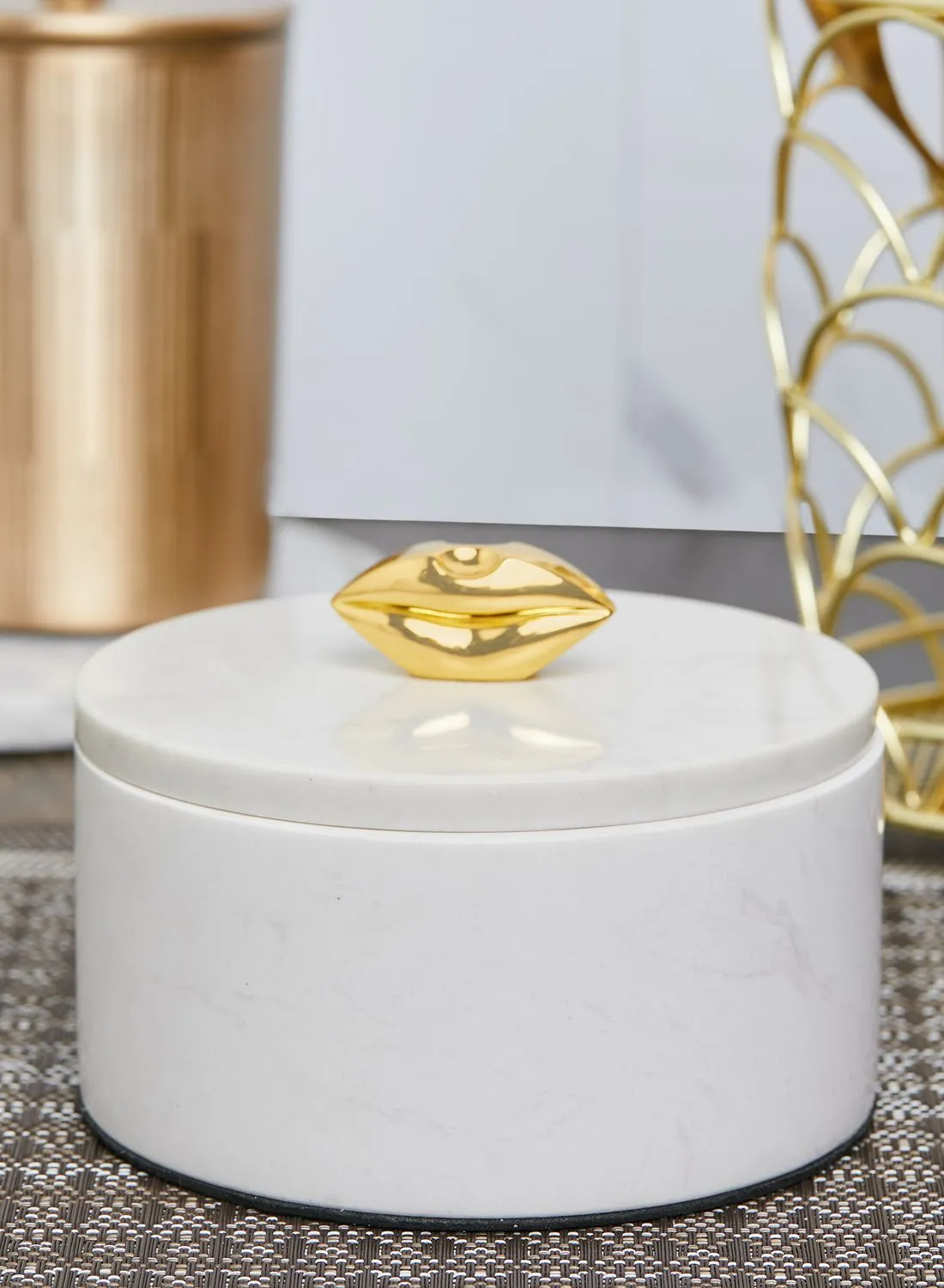 Premier Flos Premium White Gold Lips Storage Jar