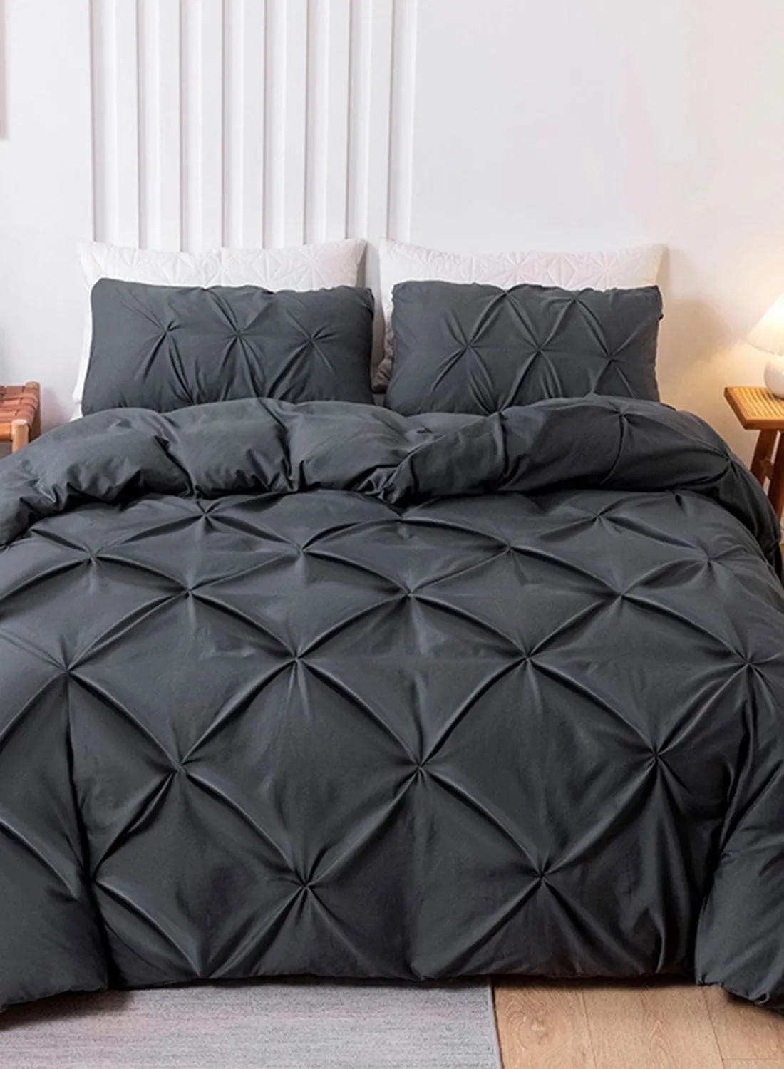 طقم سرير كينج منقوش باللون الأسود من نوار إيديت مقاس 220 × 240 سم