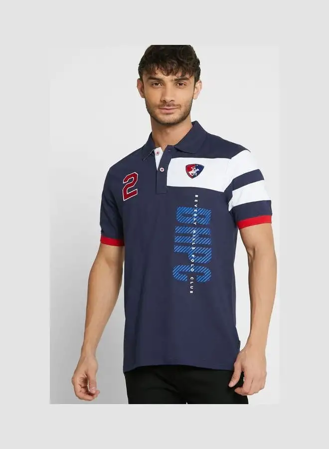 BEVERLY HILLS POLO CLUB Color Block Collar Neck Polo T-Shirt For Men Multicolor