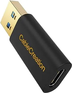 CableCreation USB C أنثى إلى USB ذكر محول USB إلى USB C محول، USB 3.1 5 جيجابت في الثانية USB C إلى محول أنثى لأجهزة الكمبيوتر المحمولة Logitech StreamCam VR Link محول للشحن