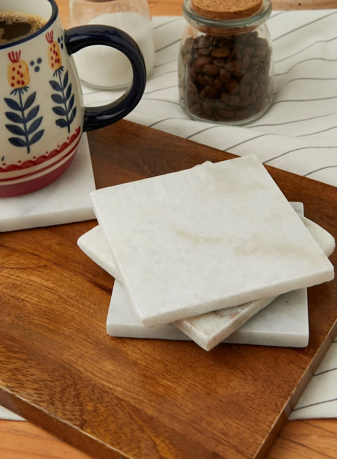 Premier Set Of 4 Marble Square Coasters