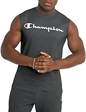 تي شيرت Champion الكلاسيكي للرجال من Jersey Muscle، نص مطبوع بالشاشة الحريرية
